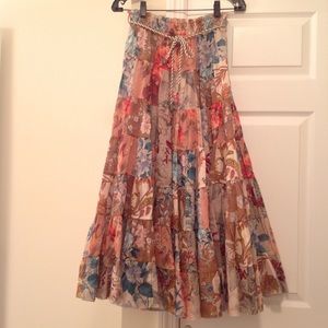 Zimmermann Cassia Patchwork Midi Skirt